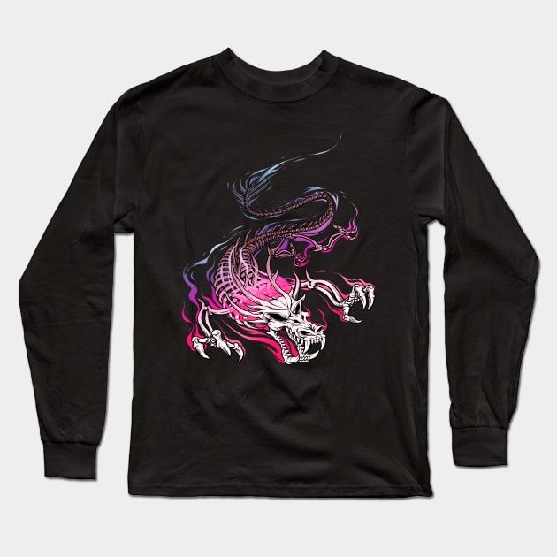 Chinese Skull Dragon Long Sleeve T-Shirt by Tobe_Fonseca